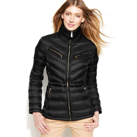 michael kors black camo coat|michael kors winter puffer coats.